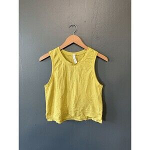 Lululemon Womens Yellow Sleeveless Cropped Tank Top Vent Size 6